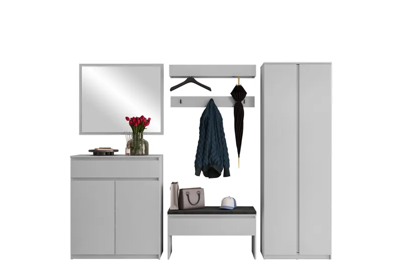 Eteiskalustesetti Simply, Harmaa