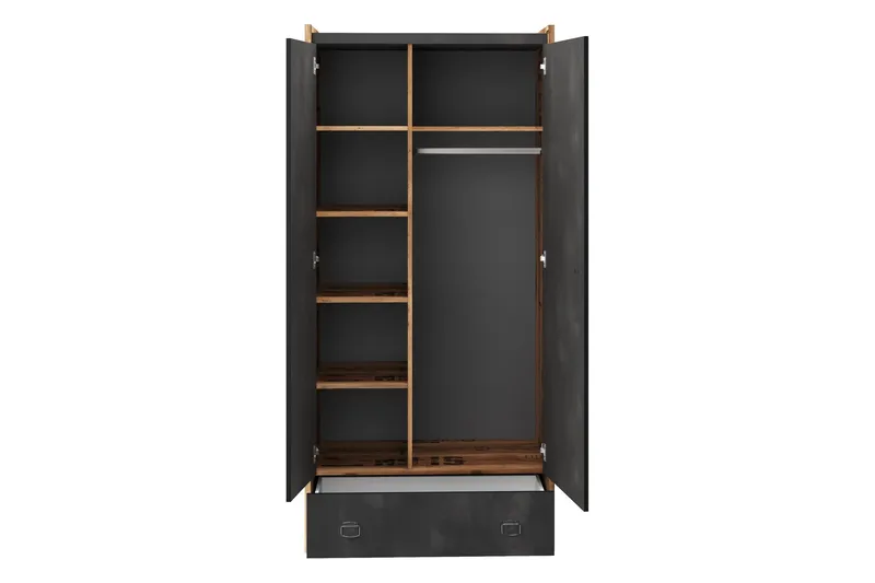 Evorana-Huonekalusetti Makuuhuoneeseen - Ruskea/Tummanharmaa - Huonekalut - Kalustesetit - Makuuhuoneen kalustesetit