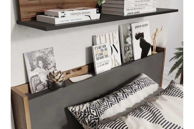 Evorana-Huonekalusetti Makuuhuoneeseen - Ruskea/Tummanharmaa - Huonekalut - Kalustesetit - Makuuhuoneen kalustesetit