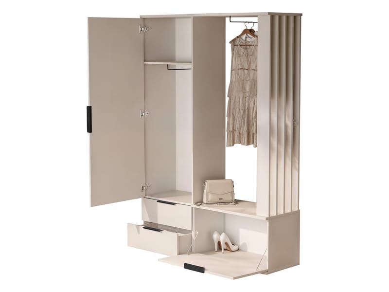 Faro eteiskalustesarja 140 cm - beige - Huonekalut - Kalustesetit - Eteisen kalustesetit