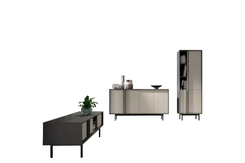 Farshian-Huonekalusetti Olohuoneeseen, Harmaa/Beige