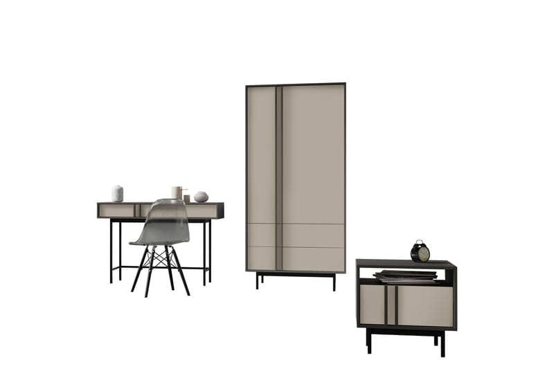 Farshian-Huonekalusetti Olohuoneeseen - Harmaa/Beige - Huonekalut - Kalustesetit - Olohuoneen kalustesetit