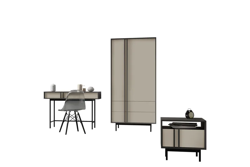 Farshian-Huonekalusetti Olohuoneeseen, Harmaa/Beige