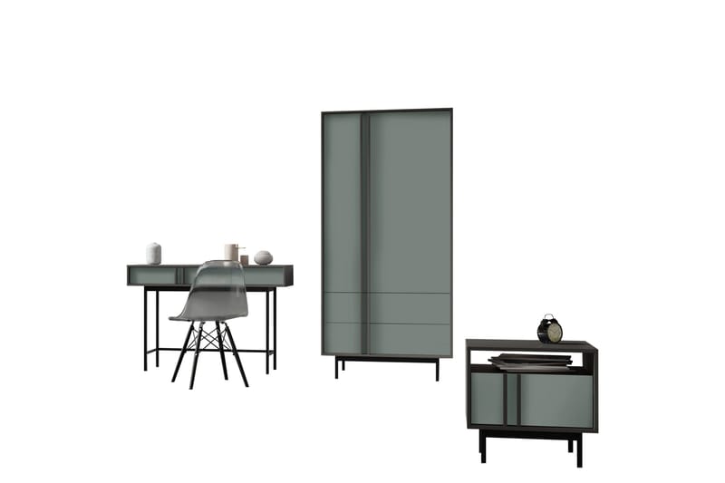 Farshian-Huonekalusetti Olohuoneeseen, Harmaa/Vihreä