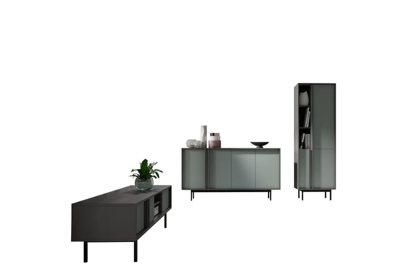 Farshian-Huonekalusetti Olohuoneeseen - Harmaa/Vihreä - Huonekalut - Kalustesetit - Olohuoneen kalustesetit