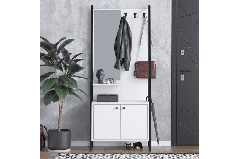 Favric Eteiskalustesetti - Musta/Valkoinen - Huonekalut - Kalustesetit - Eteisen kalustesetit