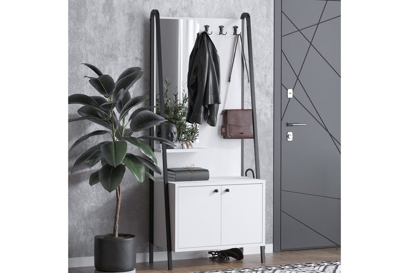 Favric Eteiskalustesetti - Musta/Valkoinen - Huonekalut - Kalustesetit - Eteisen kalustesetit