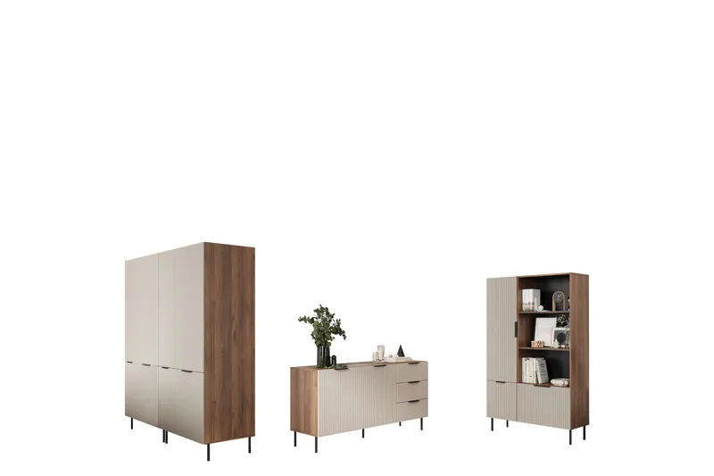 Fiesta-Huonekalusetti Olohuoneeseen, Musta/Ruskea