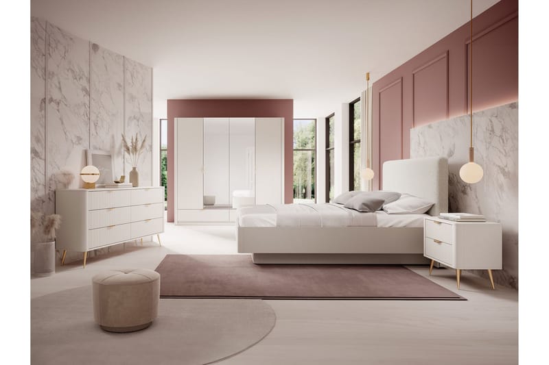 Forba Huonekalusetti Makuuhuoneeseen - Beige - Huonekalut - Kalustesetit - Makuuhuoneen kalustesetit