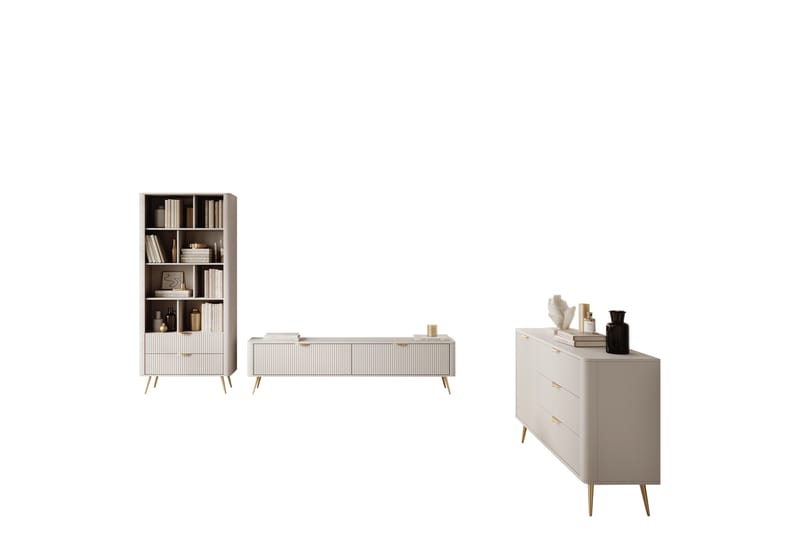 Forba Huonekalusetti Olohuoneeseen - Beige - Huonekalut - Kalustesetit - Olohuoneen kalustesetit
