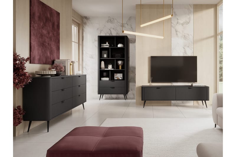 Forba Huonekalusetti Olohuoneeseen - Musta - Huonekalut - Kalustesetit - Olohuoneen kalustesetit