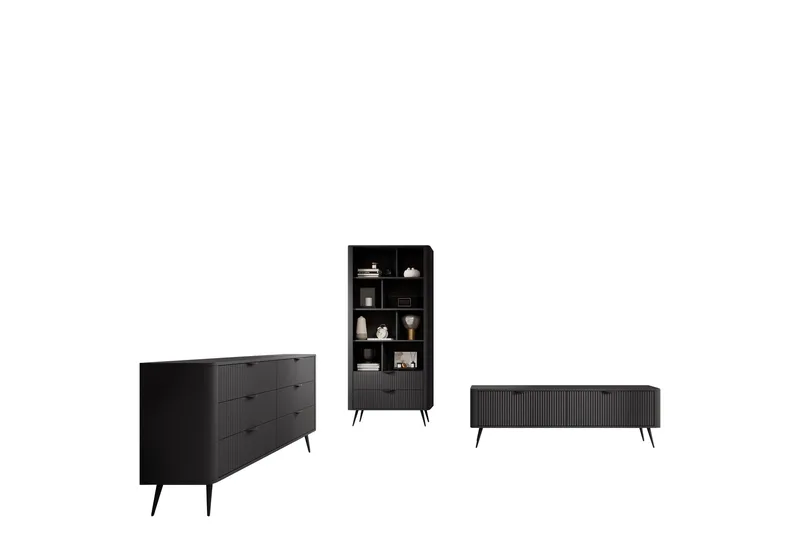 Forba Huonekalusetti Olohuoneeseen, Musta