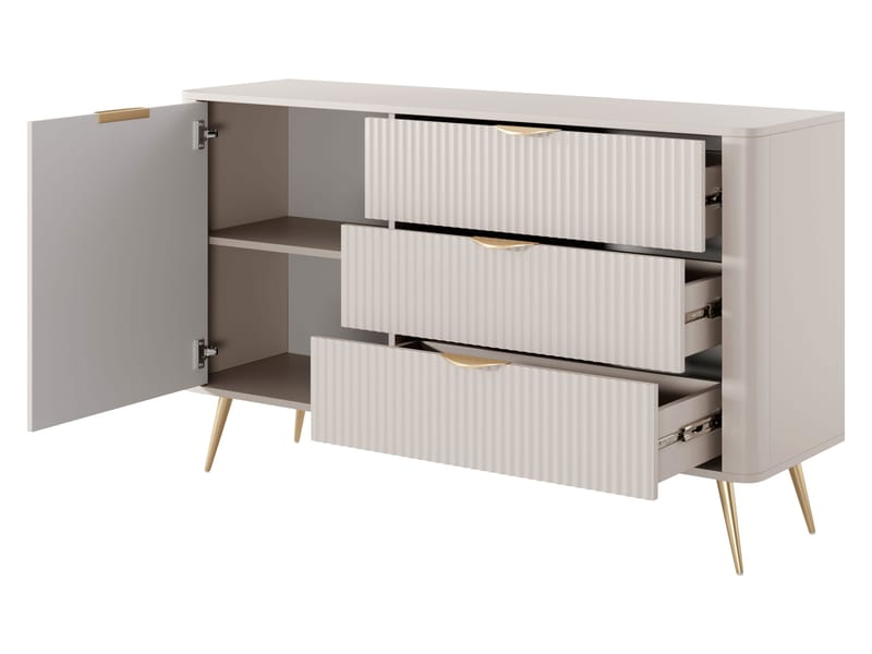 Forba olohuoneen kalustesetti – TV-taso, kirjahylly ja senkki - valkoinen - Huonekalut - Kalustesetit - Olohuoneen kalustesetit