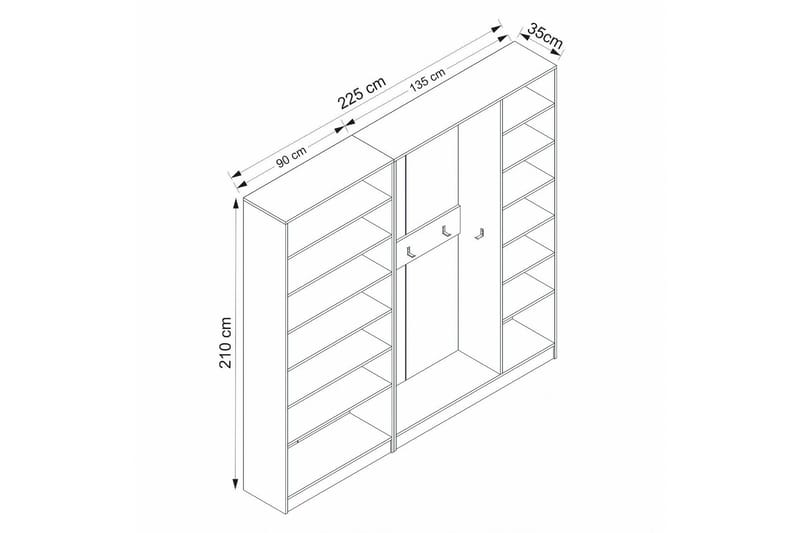 Fruitland Eteisen Kalustesetti - Valkoinen - Huonekalut - Kalustesetit - Eteisen kalustesetit