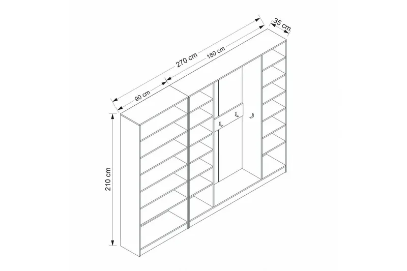 Fruitland Eteisen Kalustesetti - Valkoinen - Huonekalut - Kalustesetit - Eteisen kalustesetit