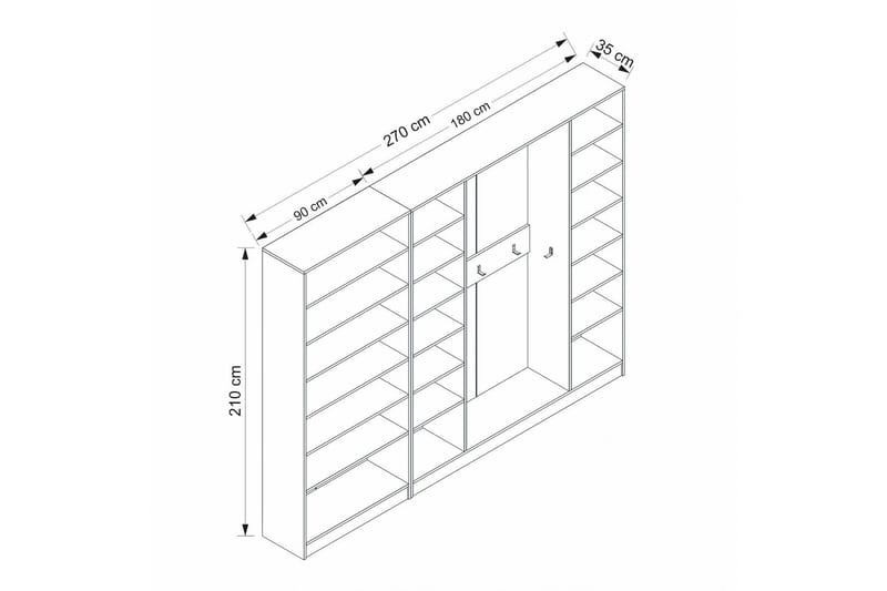 Fruitland Eteisen Kalustesetti - Valkoinen - Huonekalut - Kalustesetit - Eteisen kalustesetit