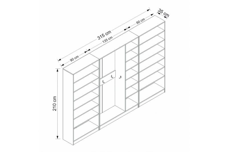 Fruitland Eteisen Kalustesetti - Valkoinen - Huonekalut - Kalustesetit - Eteisen kalustesetit
