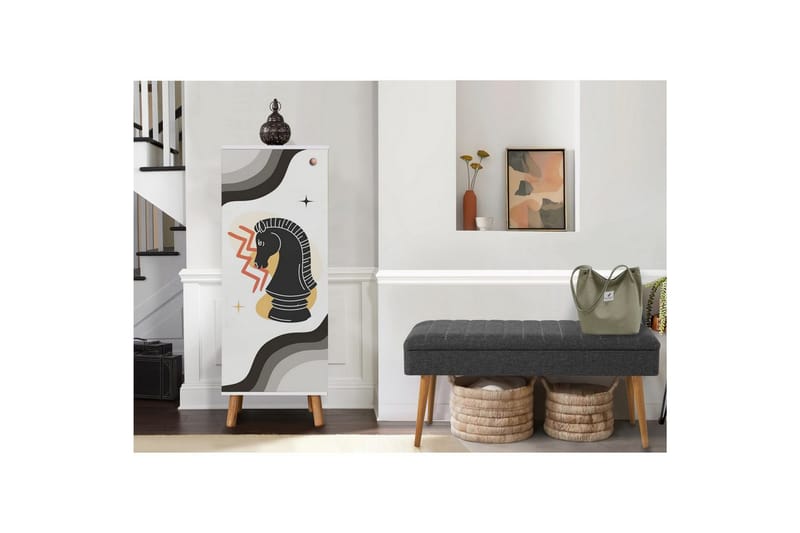 Gelsgan Eteiskalustesetti - Valkoinen/Antrasiitti - Huonekalut - Kalustesetit - Eteisen kalustesetit