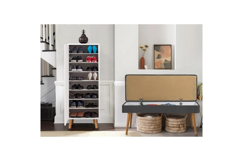 Gelsgan Eteiskalustesetti - Valkoinen/Harmaa - Huonekalut - Kalustesetit - Eteisen kalustesetit