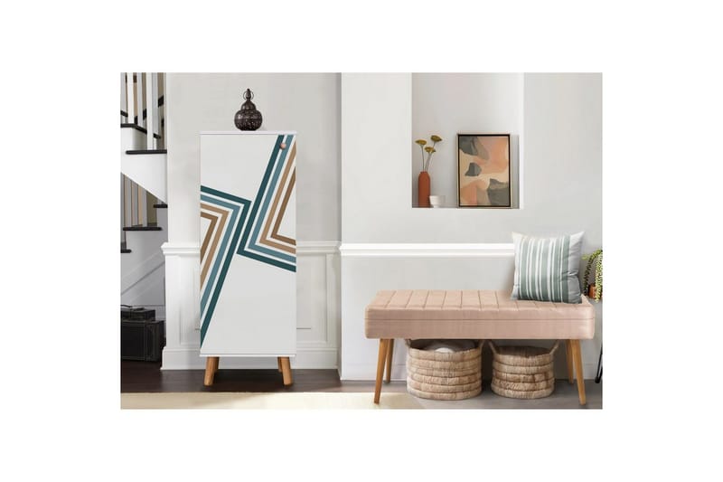 Gelsgan Eteiskalustesetti - Valkoinen/Kivi - Huonekalut - Kalustesetit - Eteisen kalustesetit