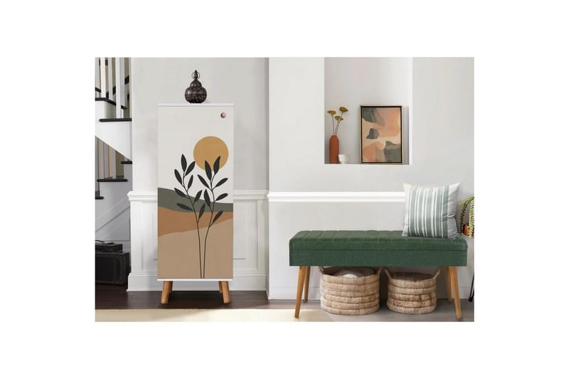 Gelsgan Eteiskalustesetti - Valkoinen/Vihreä - Huonekalut - Kalustesetit - Eteisen kalustesetit