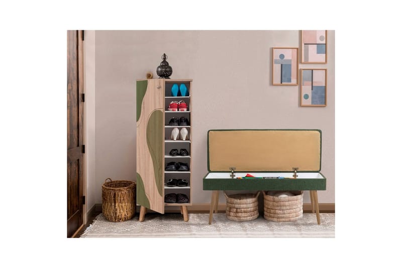 Gelsgan Eteiskalustesetti - Vihreä - Huonekalut - Kalustesetit - Eteisen kalustesetit