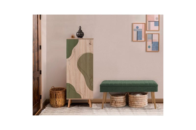 Gelsgan Eteiskalustesetti - Vihreä - Huonekalut - Kalustesetit - Eteisen kalustesetit