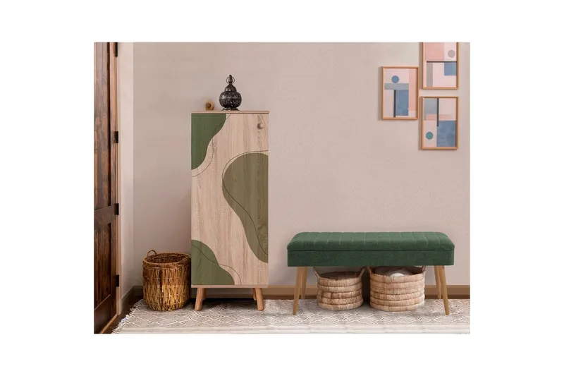 Gelsgan Eteiskalustesetti - Vihreä - Huonekalut - Kalustesetit - Eteisen kalustesetit