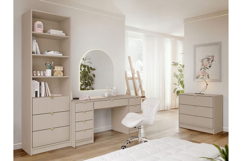 Gudelia-Huonekalusetti Olohuoneeseen - Beige - Huonekalut - Kalustesetit - Olohuoneen kalustesetit