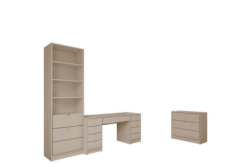 Gudelia-Huonekalusetti Olohuoneeseen - Beige - Huonekalut - Kalustesetit - Olohuoneen kalustesetit