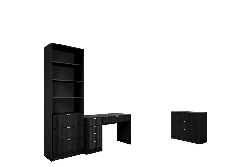 Gudelia-Huonekalusetti Olohuoneeseen, Musta