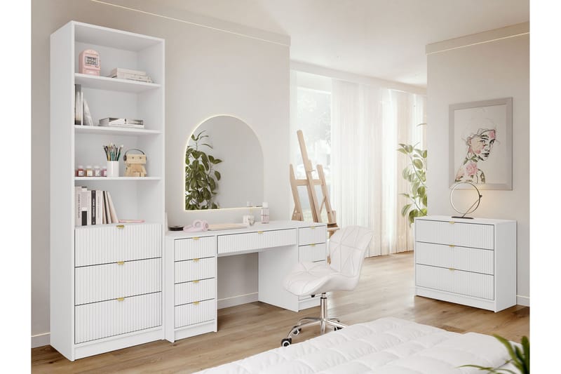 Gudelia-Huonekalusetti Olohuoneeseen - Valkoinen - Huonekalut - Kalustesetit - Olohuoneen kalustesetit