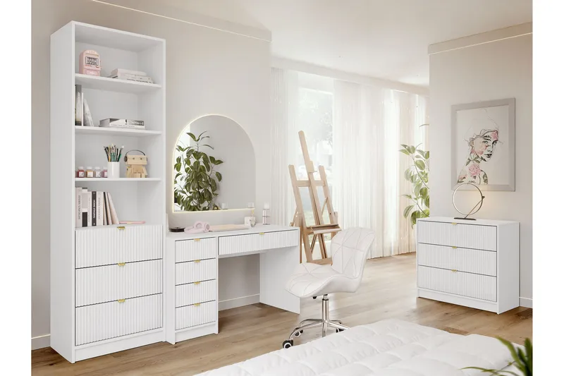 Gudelia-Huonekalusetti Olohuoneeseen - Valkoinen - Huonekalut - Kalustesetit - Olohuoneen kalustesetit