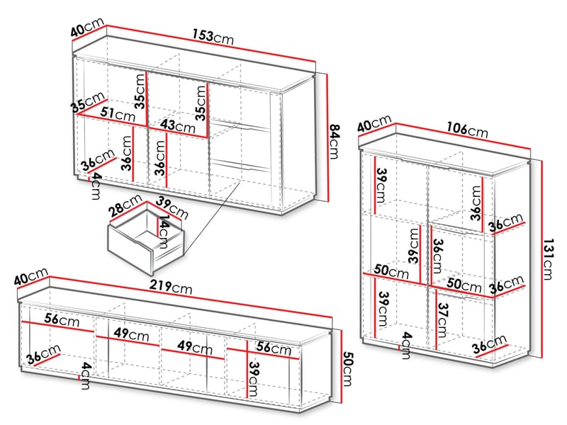 Hilafin Olohuoneen Kalustesetti - Huonekalut - Kalustesetit - Olohuoneen kalustesetit