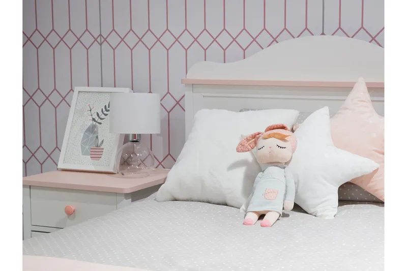 Hilts Makuuhuoneen Kalustesarja - Valkoinen/Vaaleanpunainen - Huonekalut - Kalustesetit - Makuuhuoneen kalustesetit