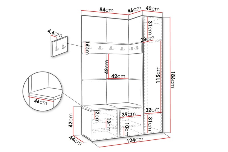 Hollan Eteiskalustepaketti - Huonekalut - Kalustesetit - Eteisen kalustesetit