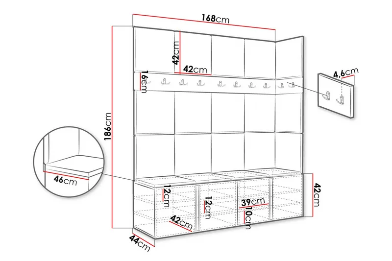 Hollan Eteiskalustepaketti - Huonekalut - Kalustesetit - Eteisen kalustesetit