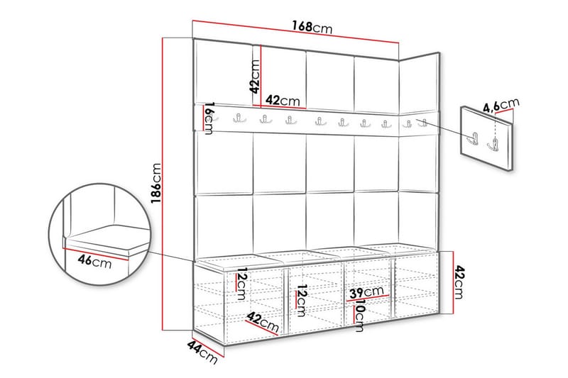 Hollan Eteiskalustepaketti - Huonekalut - Kalustesetit - Eteisen kalustesetit
