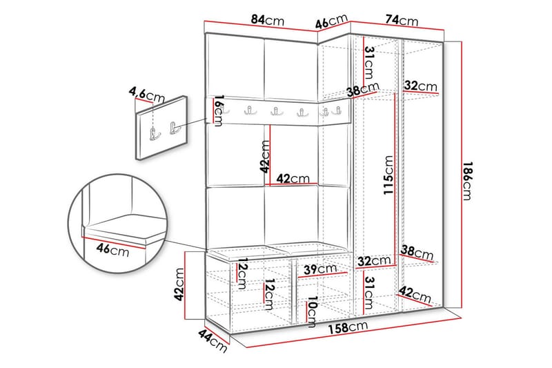 Hollan Eteiskalustepaketti - Huonekalut - Kalustesetit - Eteisen kalustesetit