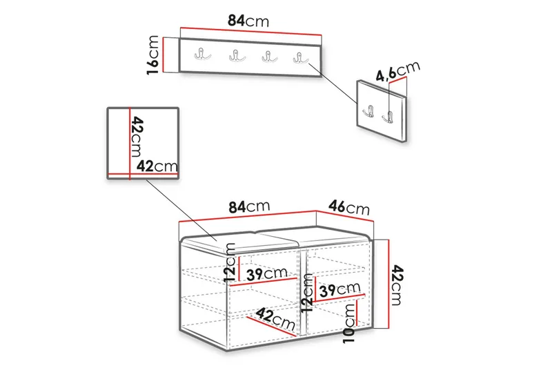 Hollan Eteiskalustepaketti - Huonekalut - Kalustesetit - Eteisen kalustesetit
