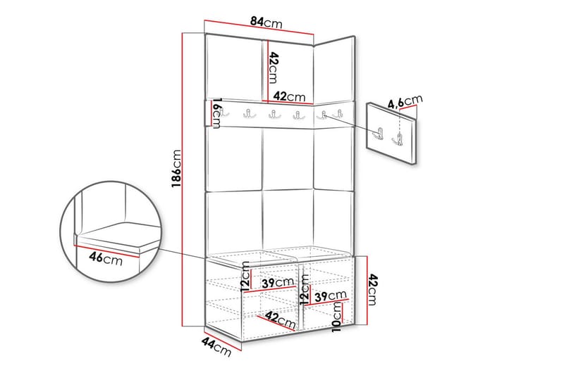 Hollan Eteiskalustepaketti - Huonekalut - Kalustesetit - Eteisen kalustesetit