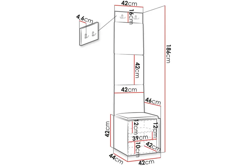 Hollan Hall Kalustesarja - Beige - Huonekalut - Kalustesetit - Eteisen kalustesetit