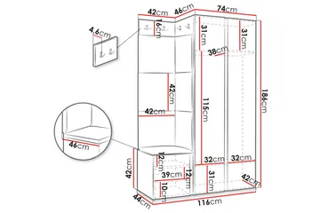 Hollan Hall Kalustesarja - Harmaa/Beige - Huonekalut - Kalustesetit - Eteisen kalustesetit