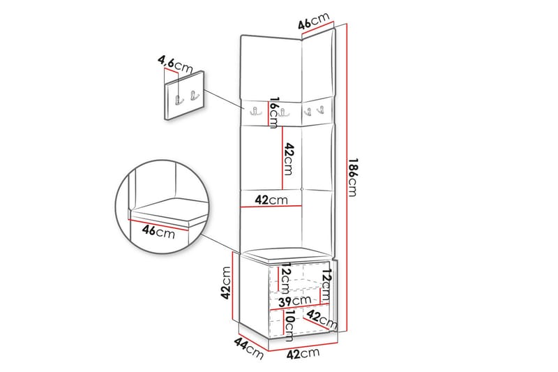 Hollan Hall Kalustesarja - Keltainen - Huonekalut - Kalustesetit - Eteisen kalustesetit