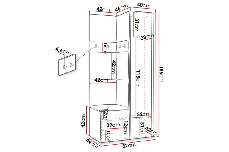 Hollan Hall Kalustesarja - Huonekalut - Kalustesetit - Eteisen kalustesetit