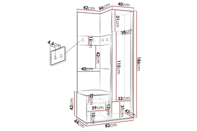 Hollan Hall Kalustesarja - Huonekalut - Kalustesetit - Eteisen kalustesetit
