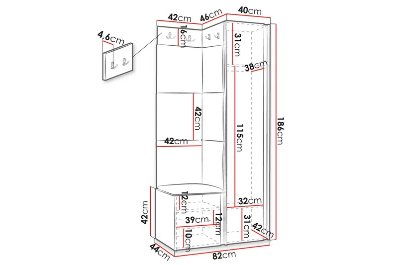 Hollan Hall Kalustesarja - Huonekalut - Kalustesetit - Eteisen kalustesetit