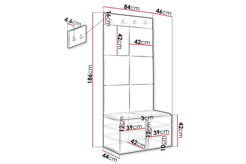Hollan Hall Kalustesarja - Huonekalut - Kalustesetit - Eteisen kalustesetit
