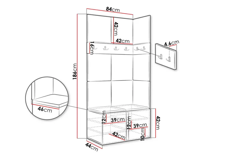 Hollan Hall Kalustesarja - Huonekalut - Kalustesetit - Eteisen kalustesetit