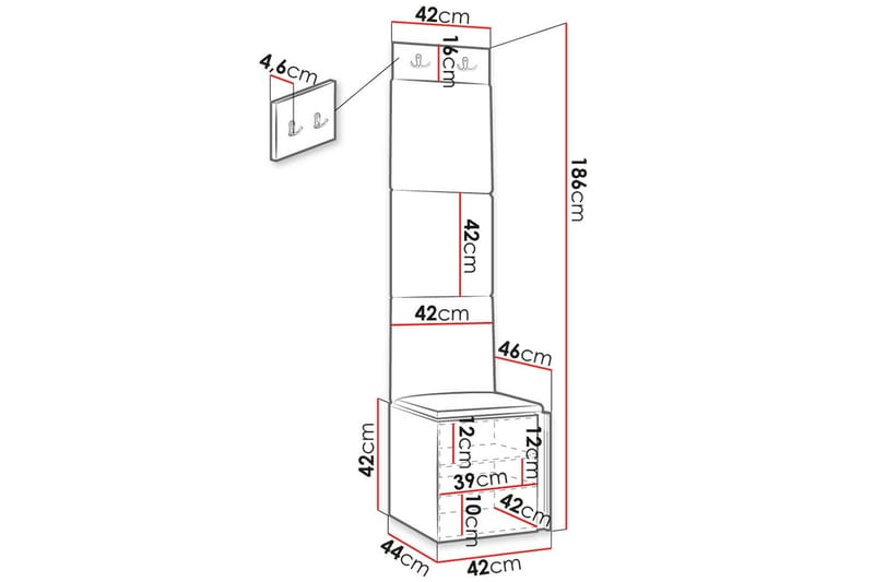 Hollan Hall Kalustesarja - Huonekalut - Kalustesetit - Eteisen kalustesetit